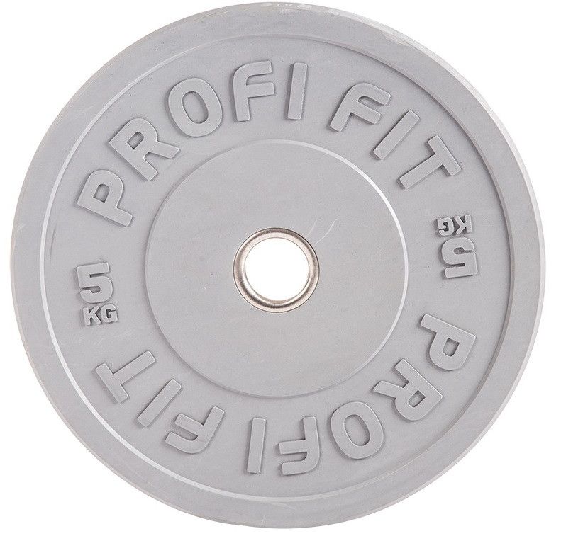 Диск для штанги каучуковый, цветной D51 мм PROFI-FIT 5 кг
