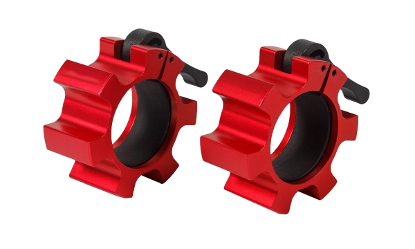 Замок алюминиевый красный для олимпийского грифа (пара) Hasttings Digger HD61D3-R