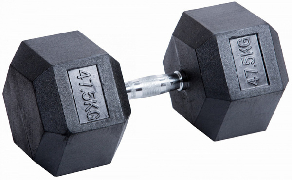 Гантель гексагональная обрезиненная PROFI-FIT 47,5 кг