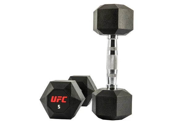 Комплект обрезиненных октагональных гантелей 10 пар от 2,5 до 25 кг UFC Octagon Dumbbell