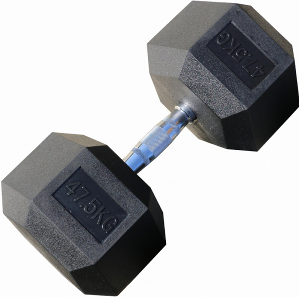 Гантель гексагональная обрезиненная PROFI-FIT 47,5 кг