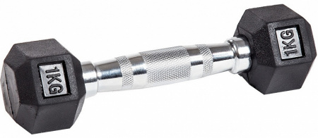 Гантель гексагональная обрезиненная PROFI-FIT 1 кг
